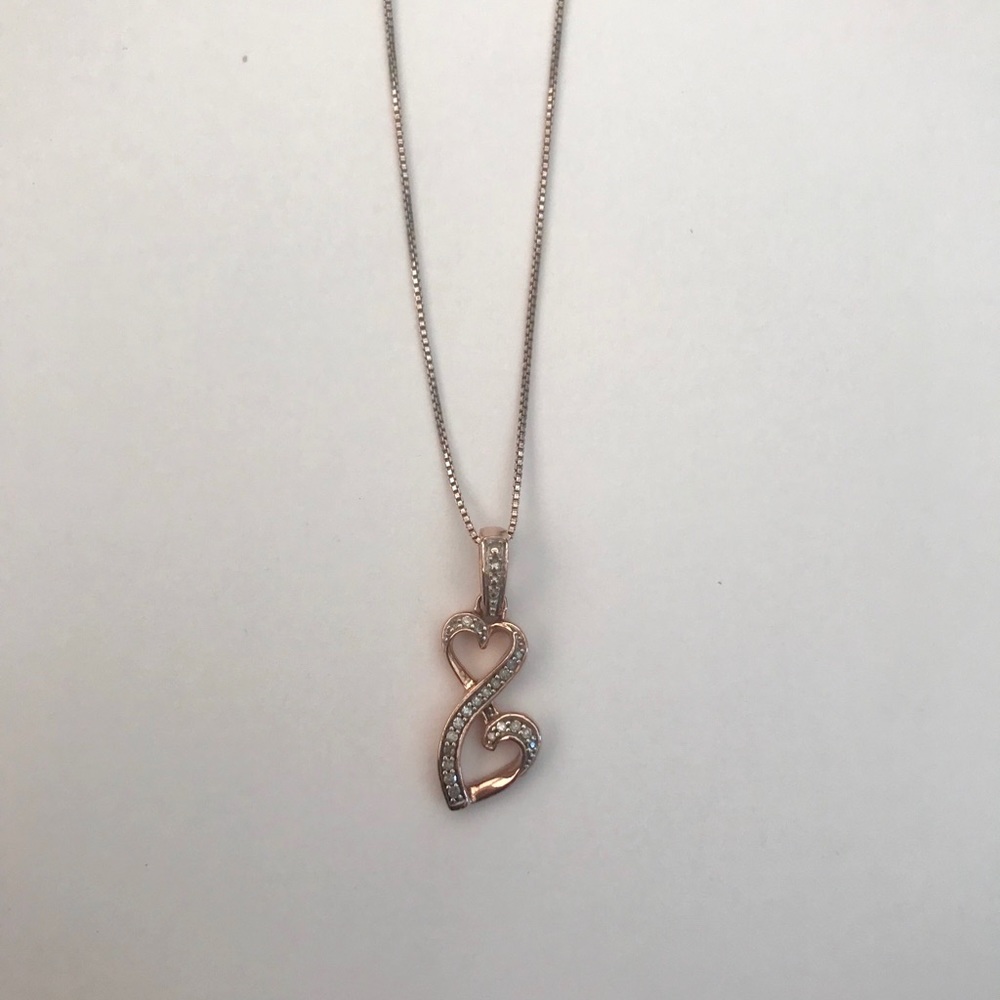 Rose Gold Plated Eternal Heart Link Necklace
